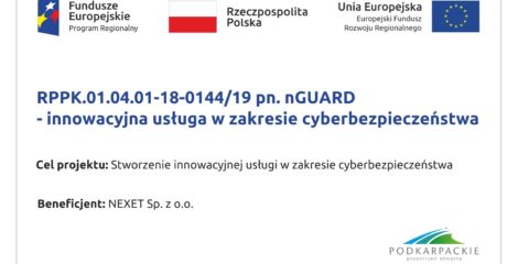 Tablica informacyjna projektu – Fundusze Europejskie, Rzeczpospolita Polska, Unia Europejska, Podkarpackie
